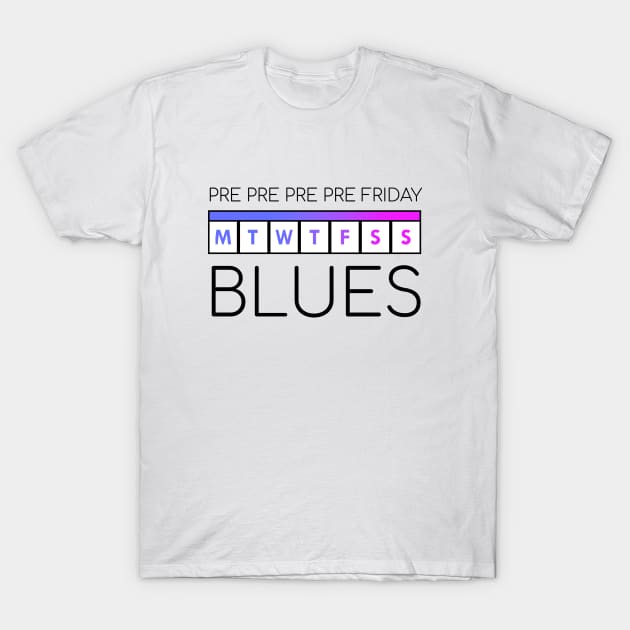 Monday Blues Black T-Shirt by felixbunny